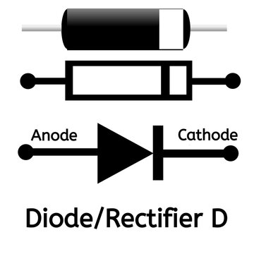 Electronic components diode or Rectifier icon symbol. Vector illustration