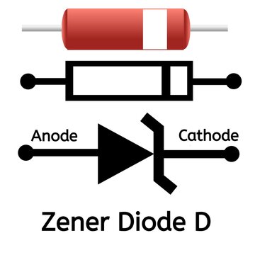 Electronic components diode zener icon symbol. Vector illustration