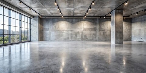 polished concrete texture background with loft style raw cement