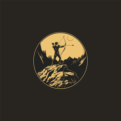 Dynamic Design of Archer Vector Illustration