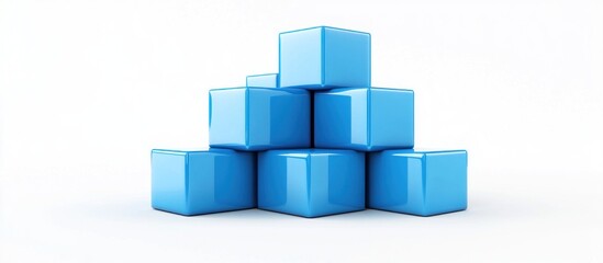 Naklejka premium Stack of Shiny Blue Cubes