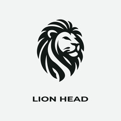 Unique, minimalist, simple colored lion or lion head logo illustration