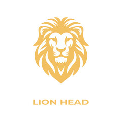 Unique, minimalist, simple colored lion or lion head logo illustration