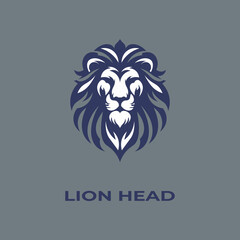 Unique, minimalist, simple colored lion or lion head logo illustration