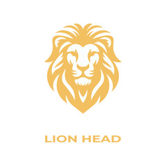 Unique, minimalist, simple colored lion or lion head logo illustration