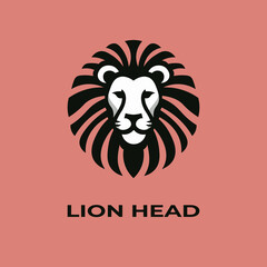 Unique, minimalist, simple colored lion or lion head logo illustration