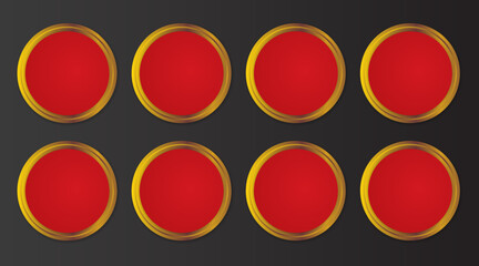 Red square frame on dark background. Vector Illustration