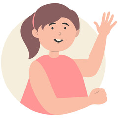 Peeking Human Cartoon Character. Isolated Illustration on White Background