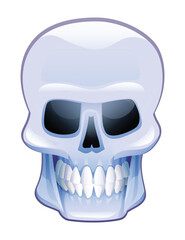 Skull head vector cartoon illustration isolated on white background