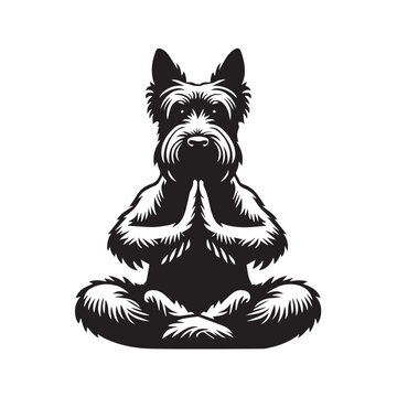 recommend clip art: Scottish Terrier Dog Clipart Design - Scottish Terrier Vector illustration in black and white