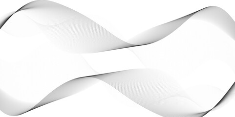 White background with black waves. Wave lines smooth flowing dynamic isolated on white background. 