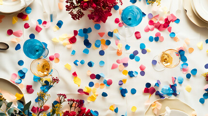 Festive Confetti Decorates Celebration Table
