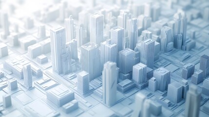 low poly modern wireframe city 3d rendering. 