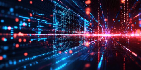 Obraz premium a dark and colorful abstract background with glowing lights