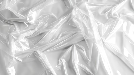 White transparent plastic film wrap texture background