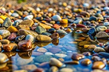 Reflected texture of stones inserted in ground