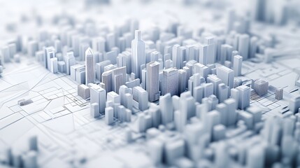 Obraz premium low poly modern wireframe city 3d rendering. 