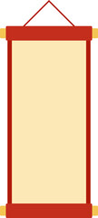 Blank Chinese Wall Scroll vector. 
Chinese Straight Scroll vector. 
Chinese New Year blank scroll vector.
Chinese lunar year blank red scroll isolated svg.