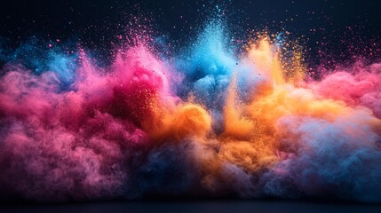 Fototapeta premium Colorful Powder Explosion in Motion Generative AI