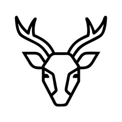 Outline of a deer’s head logo icon vector illustration 