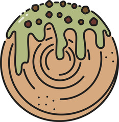 Cromboloni bread line icon