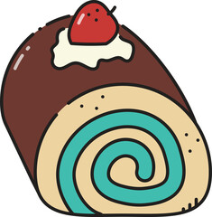 Swiss roll line icon