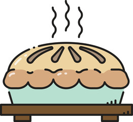 Apple pie line icon