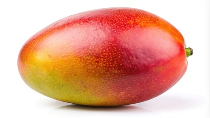 Ripe mango isolated on a white background with shallow depth of field