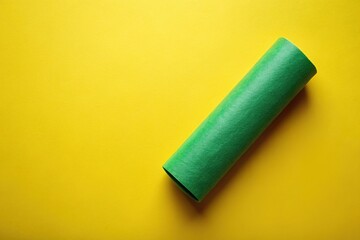 Obraz premium Roll of green paste on yellow paper background