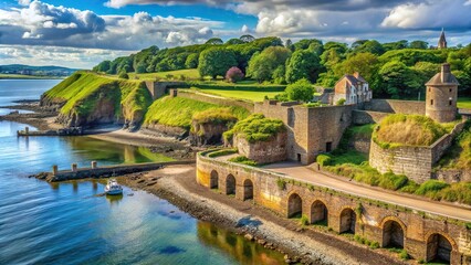 Fototapeta premium Ruined limekilns on the Firth of Forth, Fife, Scotland