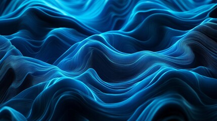 Fototapeta premium Abstract blue wave illustration with dynamic, wavy lines. The blend of blue tones enhances the sense of movement and fluidity in the design