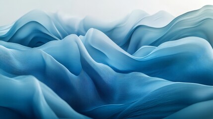 Obraz premium Abstract blue wave pattern with layered, flowing curves. The varying intensities of blue create a visually engaging and calming composition