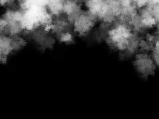 white smoke cloud on Isolated black background . Misty fog effect texture overlays