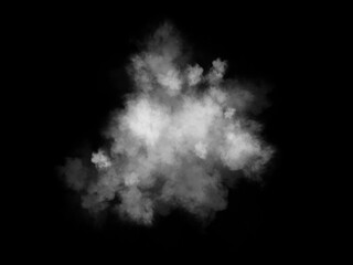 white smoke cloud on Isolated black background . Misty fog effect texture overlays