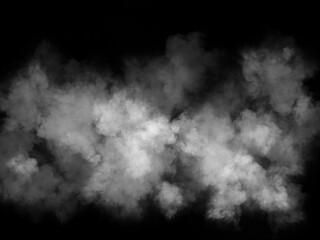 white smoke cloud on Isolated black background . Misty fog effect texture overlays
