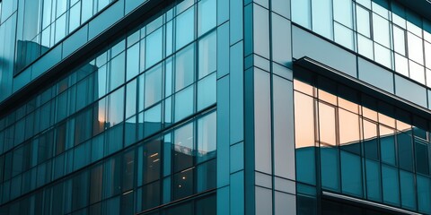 Contemporary Cityscape at Dusk - Glowing Windows, Modern Architecture