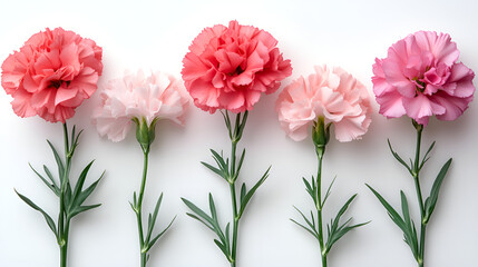 Obraz premium a row of pink and white flowers