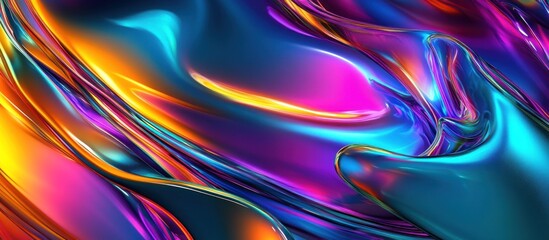 Obraz premium Abstract Liquid Neon Swirls