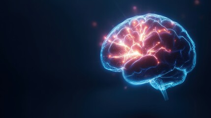 Glowing Brain with Neural Network Visualization