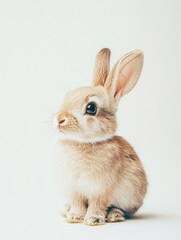 Obraz premium Adorable Bunny against a White Background