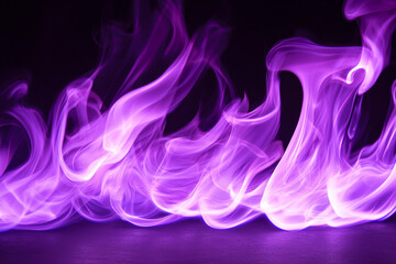 A vibrant display of swirling purple flames, creating an ethereal and dynamic visual effect against a dark background.
