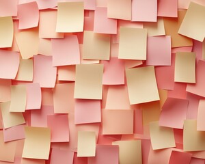 Colorful sticky notes in various shades, layered on a surface, ideal for reminders and organization.