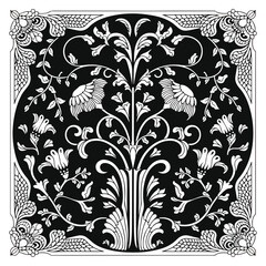 Floral design pattern ornament vector illustration for free download