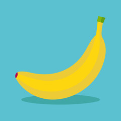 Ripe Banana Design with Gentle Curves Vector Illustration of a Tropical Fruit
