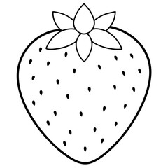 Plump Strawberry with Seeds and Green Leaves Vector Illustration for Freshness
