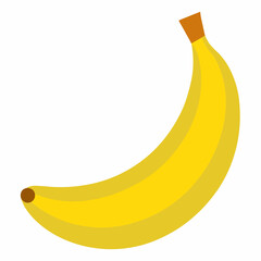 Curvy Banana Delight Vector Illustration of a Perfectly Ripe Banana

