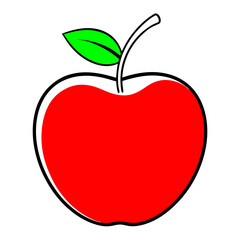 Eye Catching Vector Illustration of a Glossy Red Apple Great for Fresh Produce Themes
