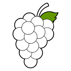 A Bunch of Green Grapes Vector Illustration Capturing Nature's Sweetness and Juiciness
