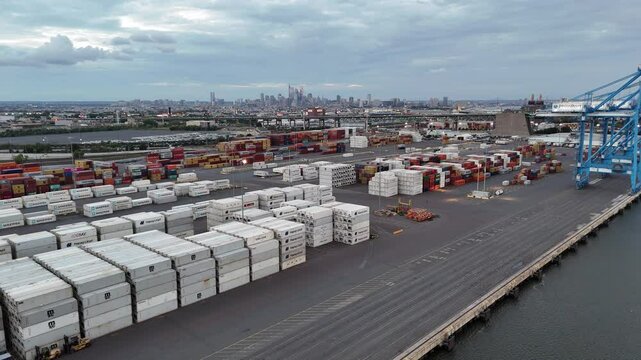 Philadelphia, Pennsylvania - October 1, 2024 - Philly Port on First Day of Port Strike