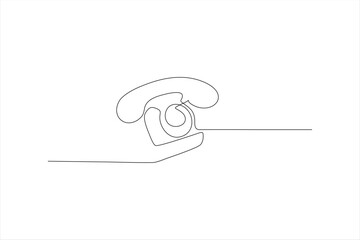 vector continuous line drawing of a landline telephone